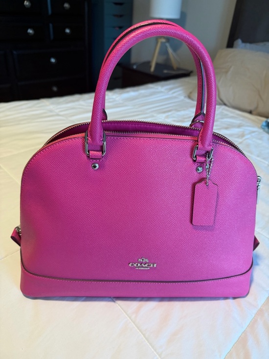 Coach Hot Pink Saffiano Dome Satchel - Picture 2 of 9